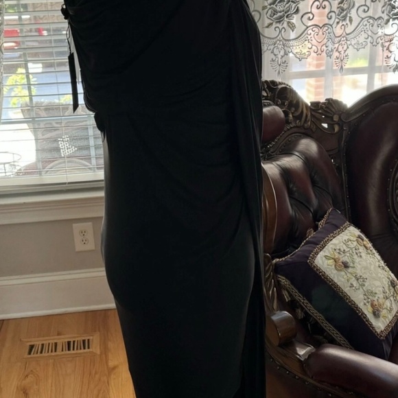 NWT ALEXANDER WANG GODDESS ONE SLEEVE BLACK SLINKY KNIT SZ 2 NEW - Picture 6 of 16